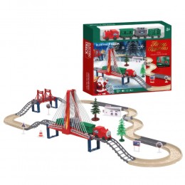 Детская игрушка новогодний рождественский поезд железная дорога «Merry Christmas» 9263-1C (AX)