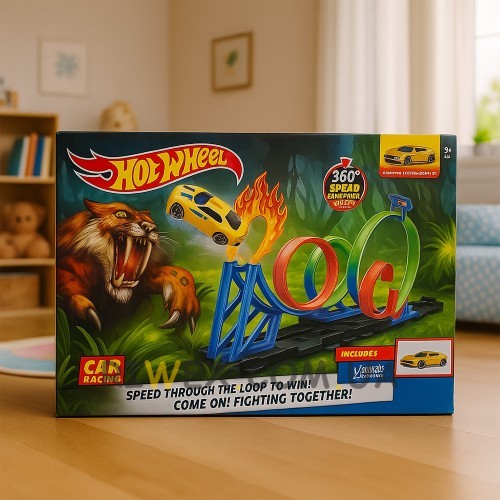 Детский игровой набор гоночный трек с кольцами и стартом 6604 – Looping Track (AX)