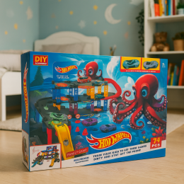 Детский игровой набор гоночная трасса с горками и паркингом Snake Garage 74 деталей T876-16 (AX)