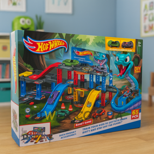 Детский игровой набор гоночная трасса с горками и паркингом Snake Garage 65 деталей T876-15 (AX)