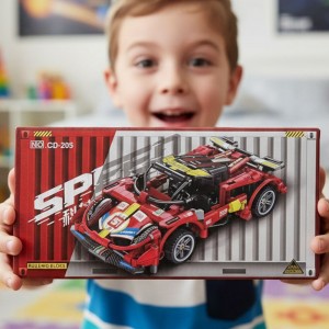 Блочный набор для сборки спортивного авто Building Block CD-205 с наклейками (AX)
