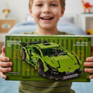 Блочний набір для збирання спортивного авто Building Block CD-204 з наліпками (AX) Блочний набір для збирання спортивного авто Building Block CD-204 з наліпками (AX)