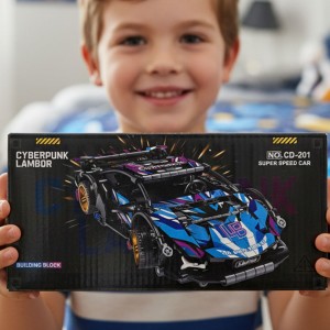 Блочный набор для сборки спортивного авто Building Block CD-201 с наклейками (AX)