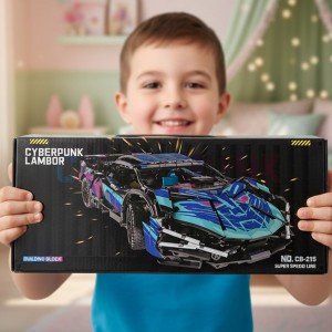 Блочный набор для сборки спортивного авто Cyberpunk Lambor CD-215 с наклейками (AX) Блочный набор для сборки спортивного авто Cyberpunk Lambor CD-215 с наклейками (AX)