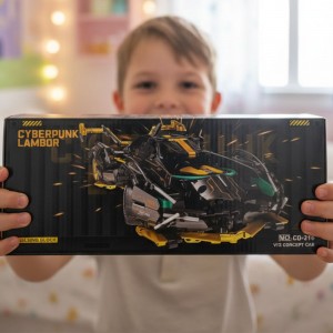 Блочный набор для сборки спортивного авто Cyberpunk Lambor CD-216 с наклейками (AX) Блочный набор для сборки спортивного авто Cyberpunk Lambor CD-216 с наклейками (AX)