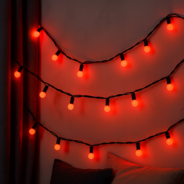 Декоративная гирлянда темная нить «Нить» 4 м IP20 20 LED свечение RG/RB 220 В Красный