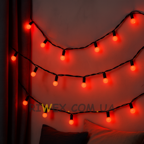Декоративная гирлянда темная нить «Нить» 4 м IP20 20 LED свечение RG/RB 220 В Красный