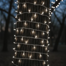 Новорічна декоративна вулична гірлянда прозорий дріт DRF 580 LED (50 метрів) 220В Білий