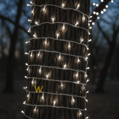 Новорічна декоративна вулична гірлянда прозорий дріт DRF 580 LED (50 метрів) 220В Білий