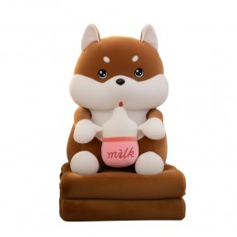 Детская игрушка-подушка MALLOORY HOME 79-9/12119 с пледом внутри Хаски Коричневый (BOT)