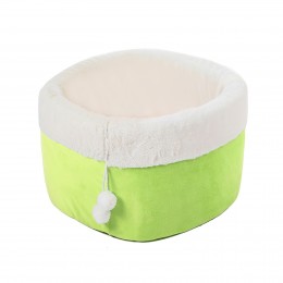 М'яка лежанка будиночок з іграшкою для кішок і собак L 57 х 33 см кругла ліжечко для тварин Салатовий (626)