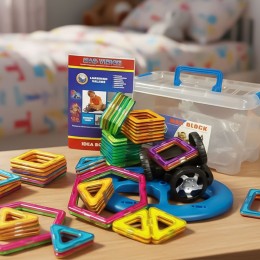 Конструктор для дітей Magical Magnet 48 дет., навчальний магнітний 3D набір у пластиковому контейнері (509)