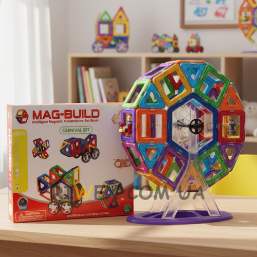 Универсальная развивающая игрушка магнитный конструктор Mag Building, 48 деталей (509)