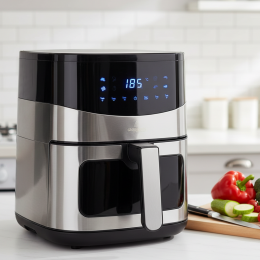 Аэрофритюрница Crownberg CB-5554 2000 Вт с антипригарной чашей 6.5 л Серый