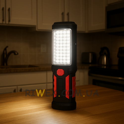 Портативний акумуляторний ліхтарик з гачком для підвішування PE-41 36+5 LED (AMN)