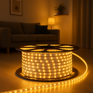 Декоративная светодиодная (LED) лента 2835×60 шт.; 4,8 Вт/м IP67 220В 50м Теплый белый (YAB) Декоративная светодиодная (LED) лента 2835×60 шт.; 4,8 Вт/м IP67 220В 50м Теплый белый (YAB)