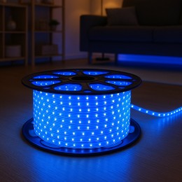 Декоративная светодиодная (LED) лента 2835×60 шт.; 4,8 Вт/м IP67 220В 50м Синий (YAB)