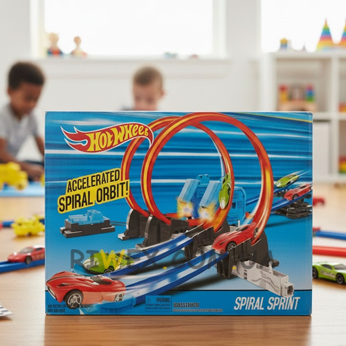 Гоночный трек-конструктор Hot Whee 6765 для детей с эффектной гонкой и 2 машинками