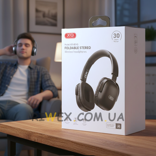 Беспроводные Bluetooth наушники XO BE42 Scarlet Metal Stand накладные с микрофоном, Черный (AX)