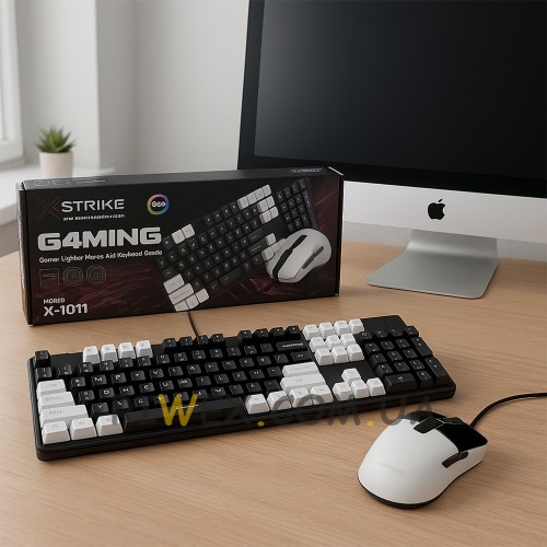 Комплект механическая геймерская клавиатура и мышка XSTRIKE X-1011  USB RGB 104 клавиш (206)