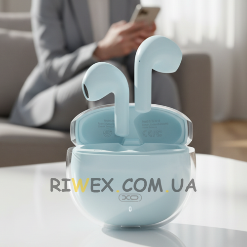 Беспроводные наушники Bluetooth TWS XO G16 ENC с двойным микрофоном, Голубой (AX)