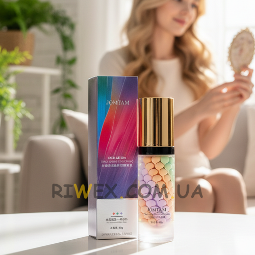 Триколірна база під макіяж Jomtam підготовка до нанесення декоративної косметики, 40 мл (AX)