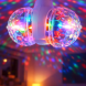 Світлодіодна диско-лампа E27 з обертанням, різнокольорові промені, динамічне світло (YAB)