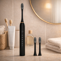 Електрична акумуляторна зубна щітка Sonic IPX7 X-3 500 mAh 1.5W Чорна