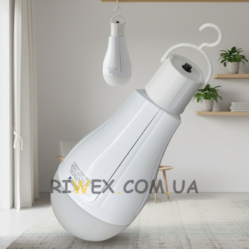 Светодиодная лампочка Ziarmal ZR-777 E27 с аккумулятором, колпачок с кнопкой включения и крючком