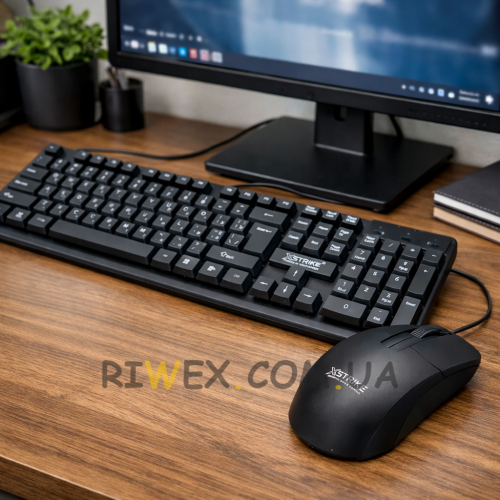 Комплект мембранная клавиатура и мышка XSTRIKE X-1012 Клавиатура + Мышь OFFICE USB (206)
