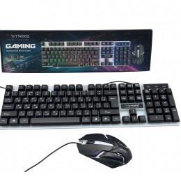 Комплект мембранная клавиатура и мышка XSTRIKE X-1014 Клавиатура + Мышь RGB подсветкой USB (206)