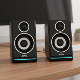 Колонки для ПК JEDEL S-578 RGB USB + Jack 3.5 мм, чёрные, 6 Вт (206)