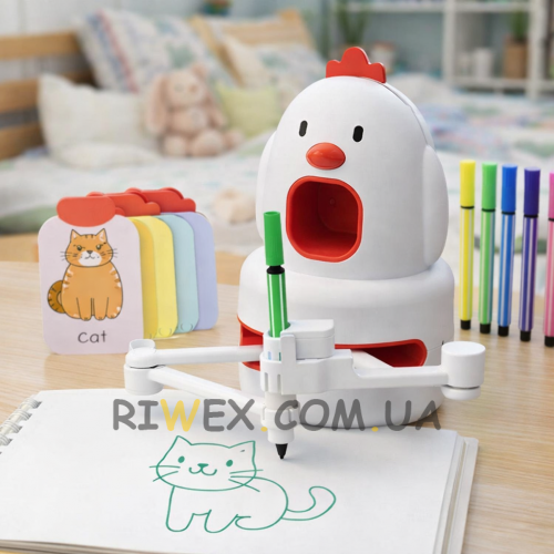 Розумний робот для малювання з навчальними касетами-карточками для малювання (1-5)