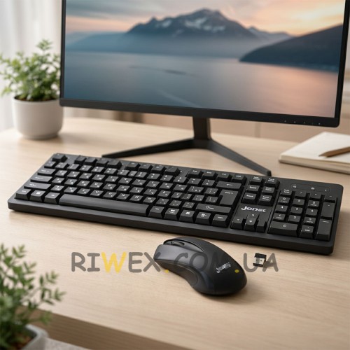 Беспроводные клавиатура и мышка 2в1 для компьютера и ноутбука, мембранная клавиатура, USB приемник (206)