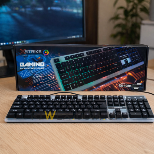 Мембранна клавіатура з rgb підсвічуванням XSTRIKE XS-1080 USB 104 keys (206)