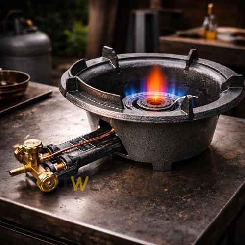 Мощная газовая горелка из чугуна LPGBURN ZY 9L-04 25 кВт, P-1088 (JS)