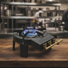 Настольная газовая плита SAHARA 9,2 кВт​ P-973, чугунная универсальная (JS)