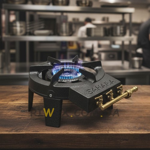 Настольная газовая плита SAHARA 9,2 кВт​ P-973, чугунная универсальная (JS)