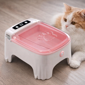 Годівниця Автоматична для котів та собак з герметичною кришкою та знімною чашею 23×16.5×11 см Рожевий (205)