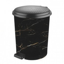 Смітникове відро для сміття з педаллю 6 л Туреччина Чорний мармур (DRK)