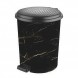 Смітникове відро для сміття з педаллю 6 л Туреччина Чорний мармур (DRK)