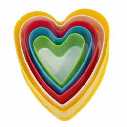 Набор пластиковых вырубок  для печенья и пряников Empire EM-8752 "Сердце" 5 шт (204)