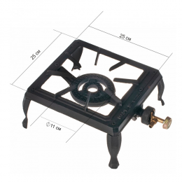 Потужна настільна газова плита ГБ-01 (3,5 кВт) P-1555 з чавунним пальником (JS)