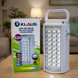 Кемпінговий акумуляторний світлодіодний ліхтарик-повербанк з зарядкою "Klaus" 24LED 4000mA 6V