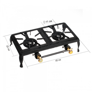 Потужна настільна газова плита ГБ-02 (3,5 кВт) P-1556 з чавунним пальником (JS)