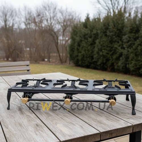 Потужна настільна газова плита ГБ-03 (3,5 кВт) P-1578 з чавунним пальником (JS)