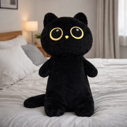Дитяча м'яка плюшева іграшка Чорний кіт 60 см 360-T-9 (360T)