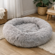 Пушистая круглая лежака пуфик для животных, собак, кошек MA819 50см Серый (ARSH)