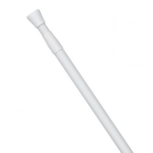 Розсувний алюмінєєвий карниз для ванної кімнати з резиновими накладками 110-200 см Білий