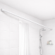 Розсувний алюмінєєвий карниз для ванної кімнати з резиновими накладками 110-200 см Білий
